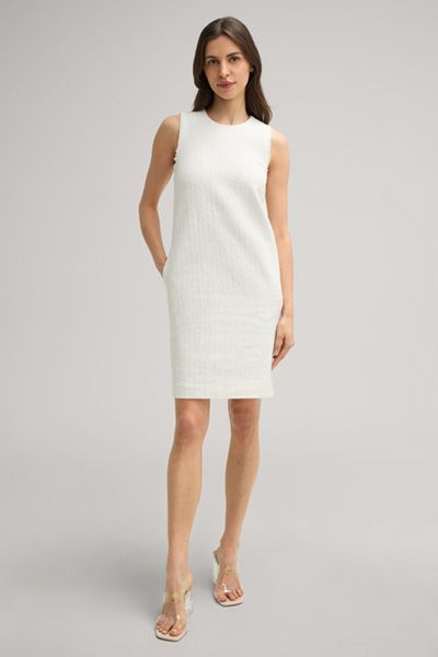 Elegantes Bouclé-Etuikleid mit Fransendetails