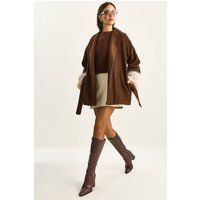 Oversize-Wickeljacke mit Schalkragen