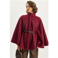 Strukturierter Oversize-Cape mit Gürtel