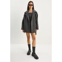 Oversized Midi-Mantel mit Reverskragen