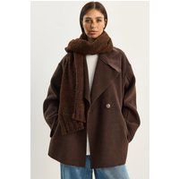 Übergroße Filzjacke mit breitem Kragen