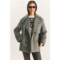 Zweireihiger Oversized-Mantel aus Gabardine