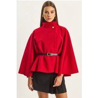 Elegante Wollmischung Cape-Jacke