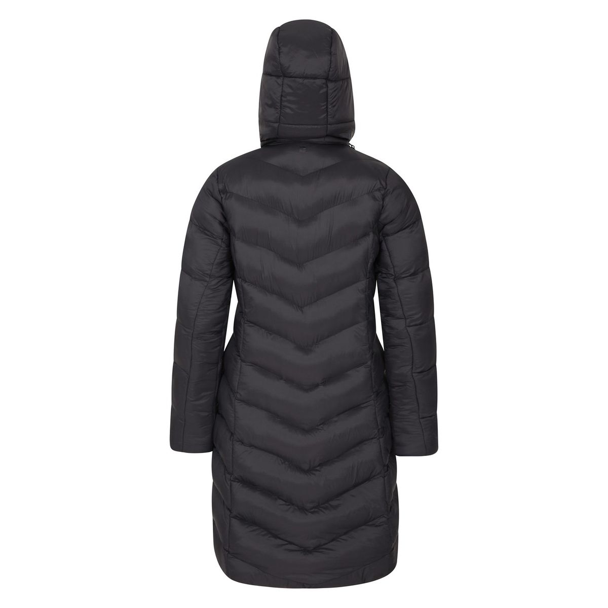Langer Puffer-Mantel mit Chevron-Steppung