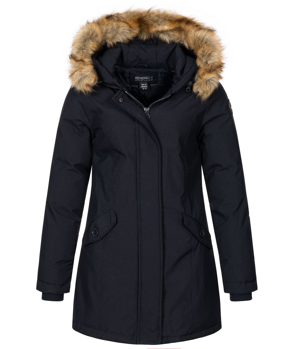 Gefütterter Parka mit Kunstfell-Kapuze