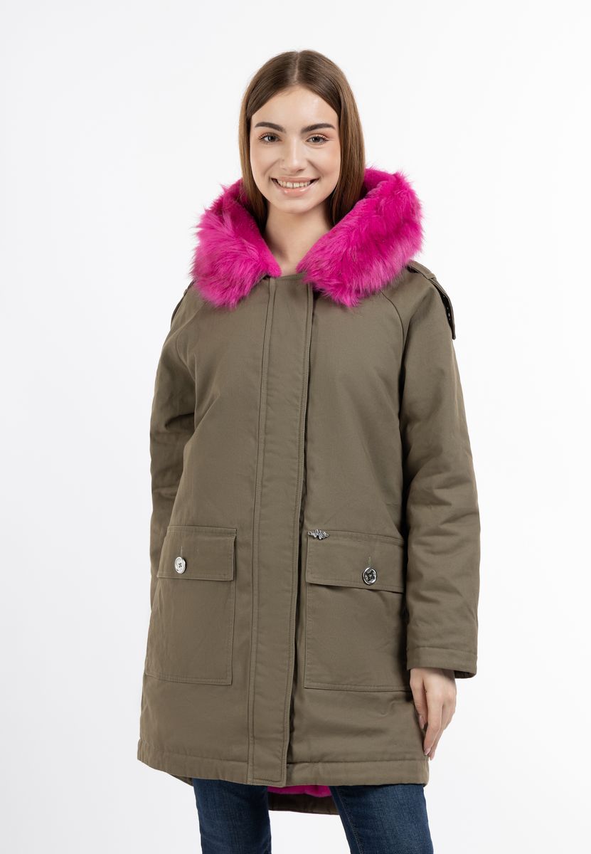 Winterparka mit Kunstfellkapuze