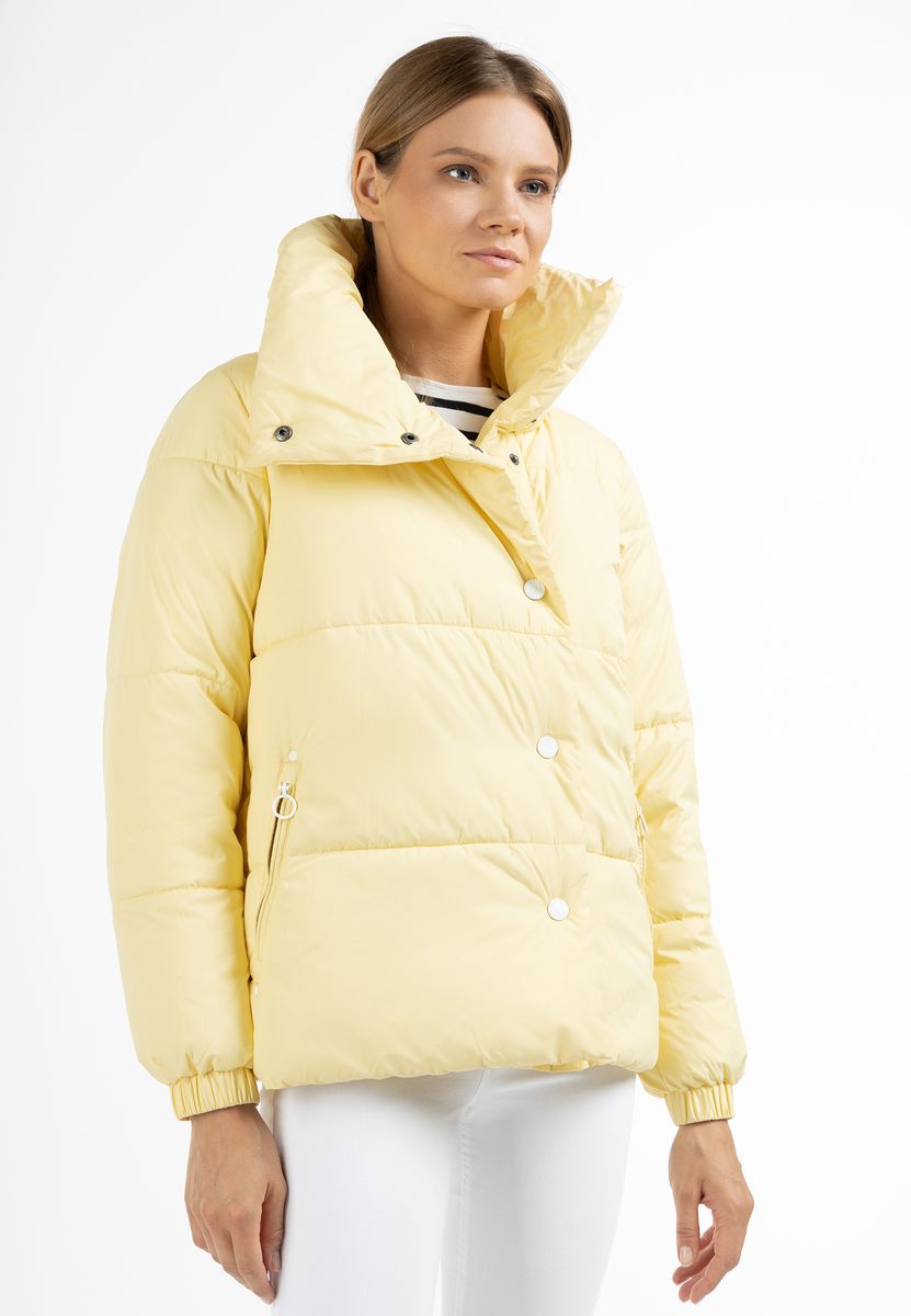 Breit gesteppte Pufferjacke mit Stehkragen