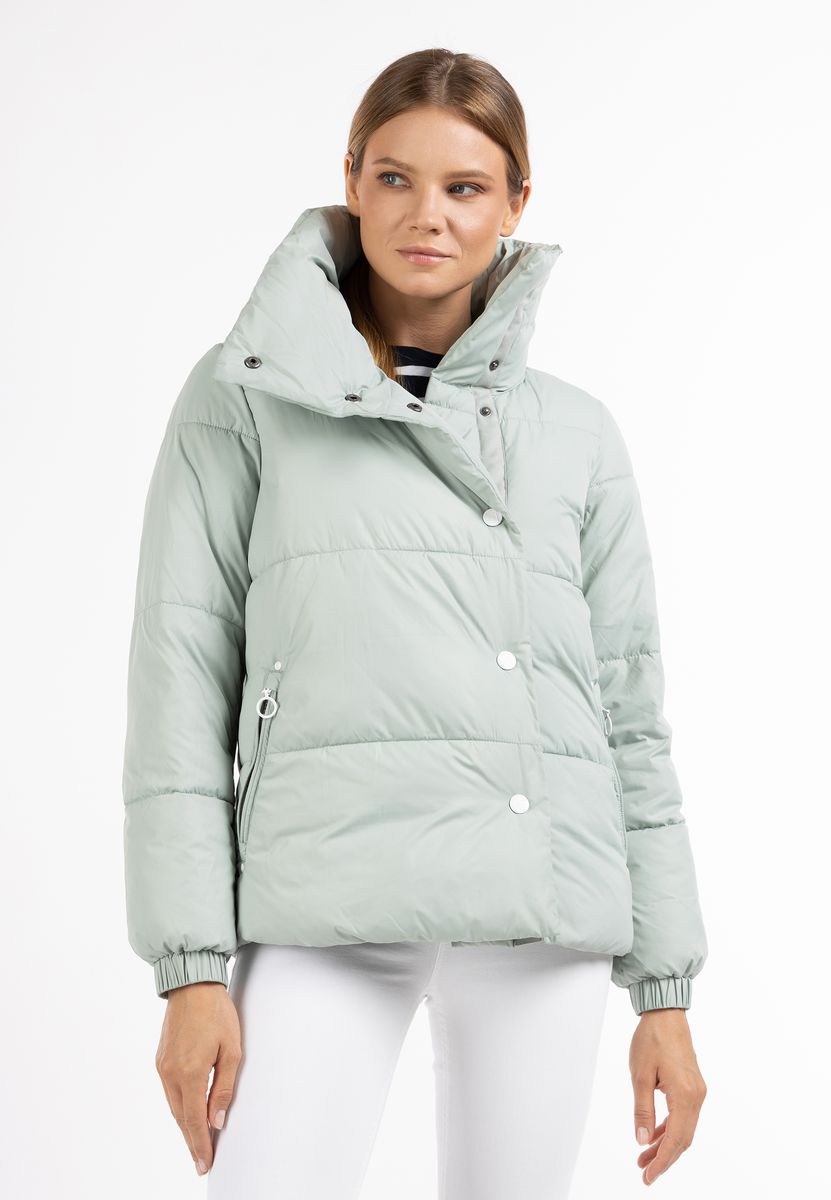 Minimalistische wattierte gesteppte Pufferjacke