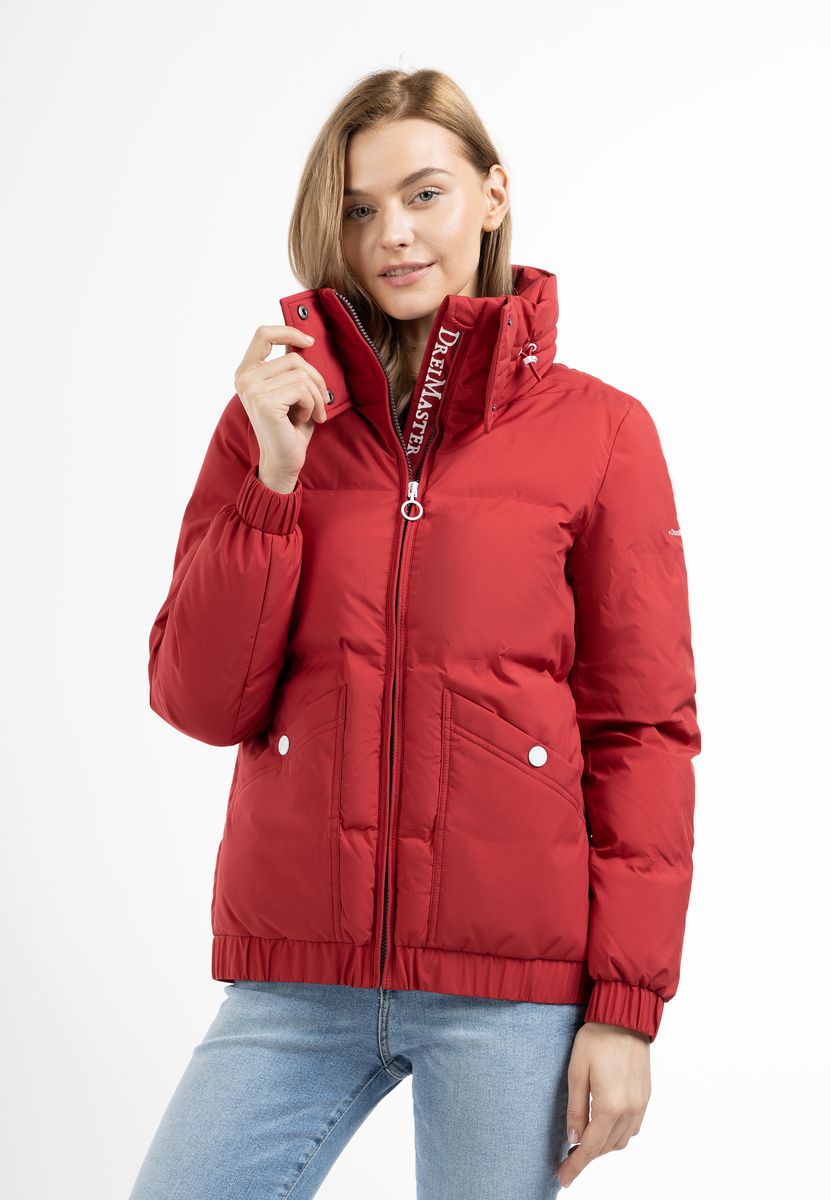 Kurze wattierte Winterjacke mit Kragen
