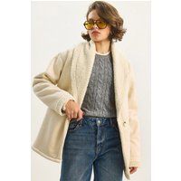 Kunstwildleder-Mantel mit Sherpa-Futter