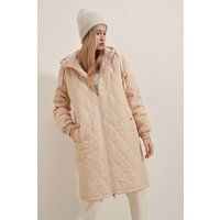 Oversized Steppmantel mit Rautenmuster