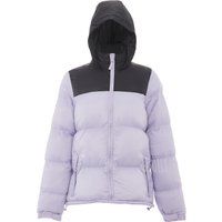 Zweifarbige Kapuzen-Pufferjacke