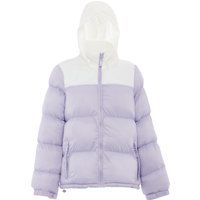 Zweifarbige Pufferjacke mit Kapuze