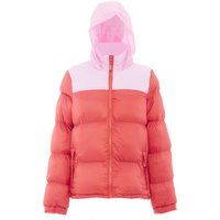Zweifarbige Steppjacke mit Kapuze
