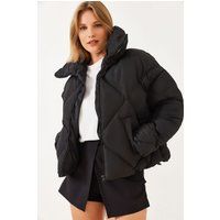 Oversize-Pufferjacke mit Rautensteppung