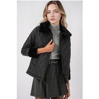 Gesteppte Pufferjacke mit Kunstfell