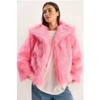 Oversized Plüsch-Kunstfelljacke