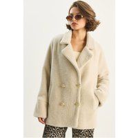 Oversized Zweireiher Teddy-Mantel