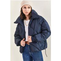 Übergroße Pufferjacke mit Rautensteppung