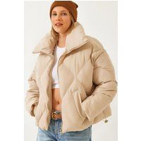 Oversized Pufferjacke mit Rautensteppung
