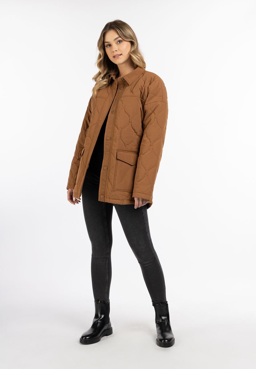 Gesteppte Baumwolljacke mit Bindegürtel