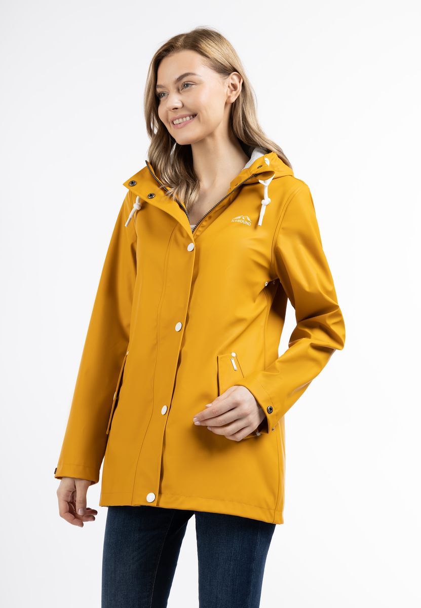 Klassische taillierte Regenjacke mit Kapuze