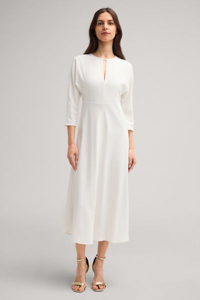 Elegantes Crepe-Midikleid mit Schlüsselloch