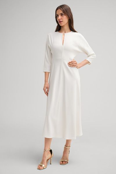 Elegantes Crepe-Midikleid mit Schlüsselloch