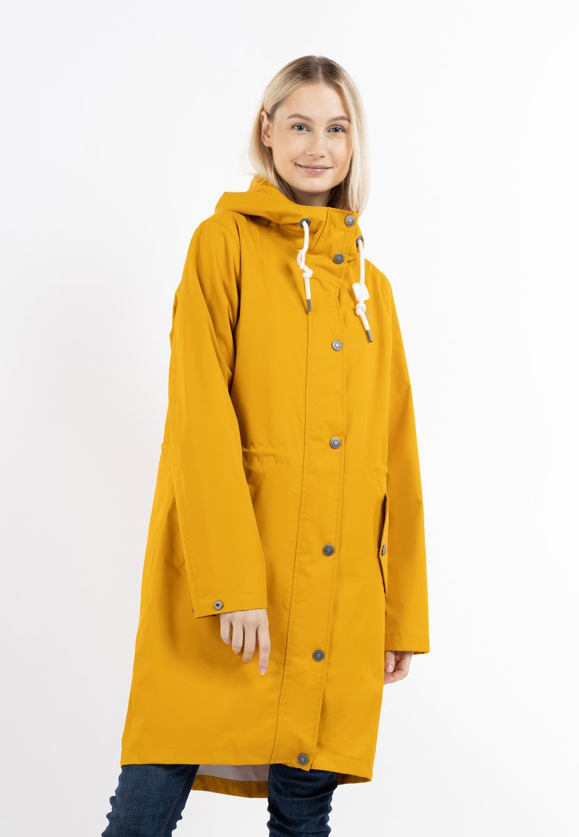 Langer Regenparka mit Kapuze
