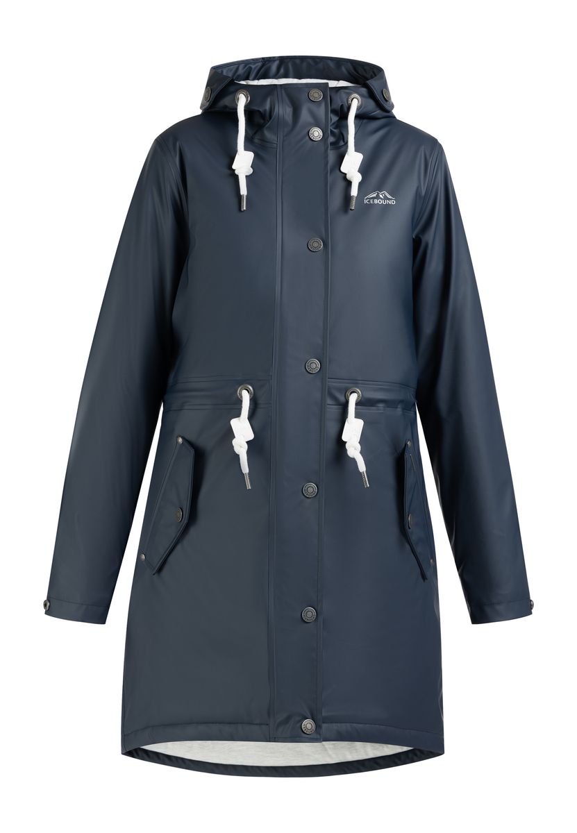 Wattierter Wasserfester Regenparka mit Kapuze