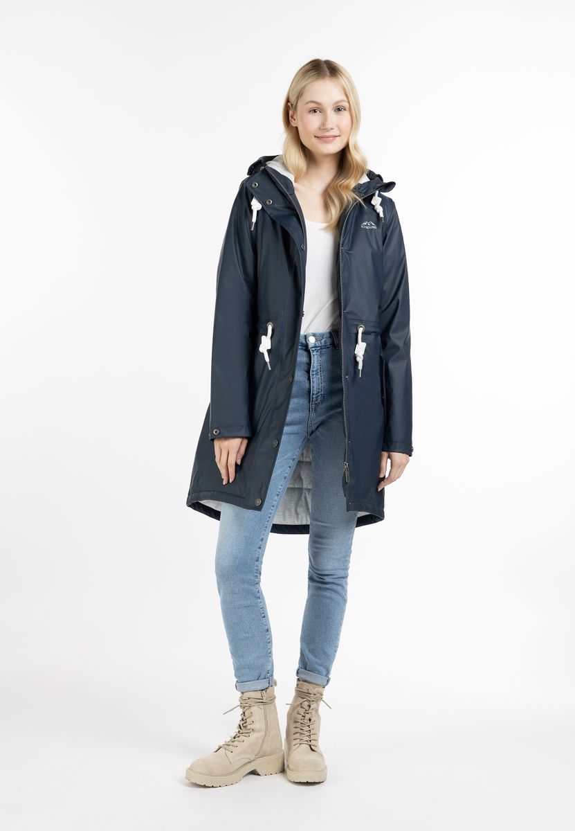 Wattierter Wasserfester Regenparka mit Kapuze