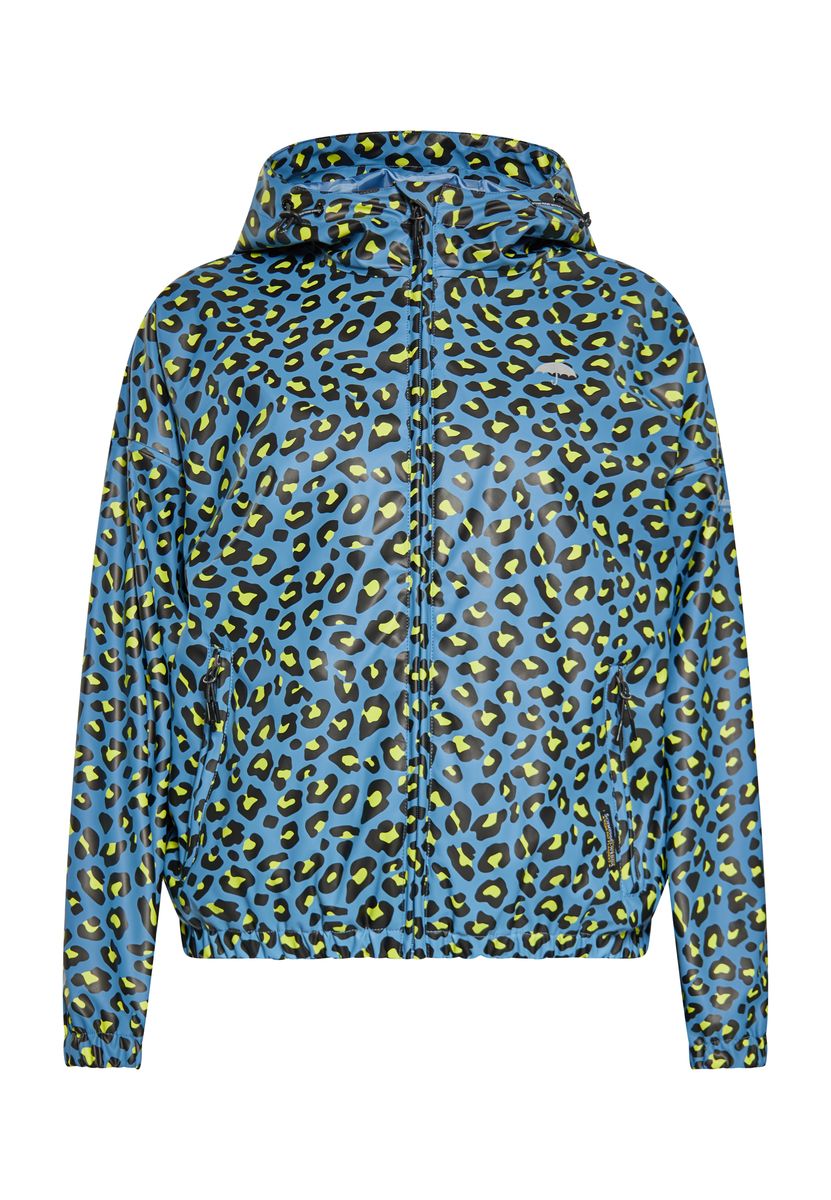 Kapuzen-Regenjacke mit Leopardenmuster