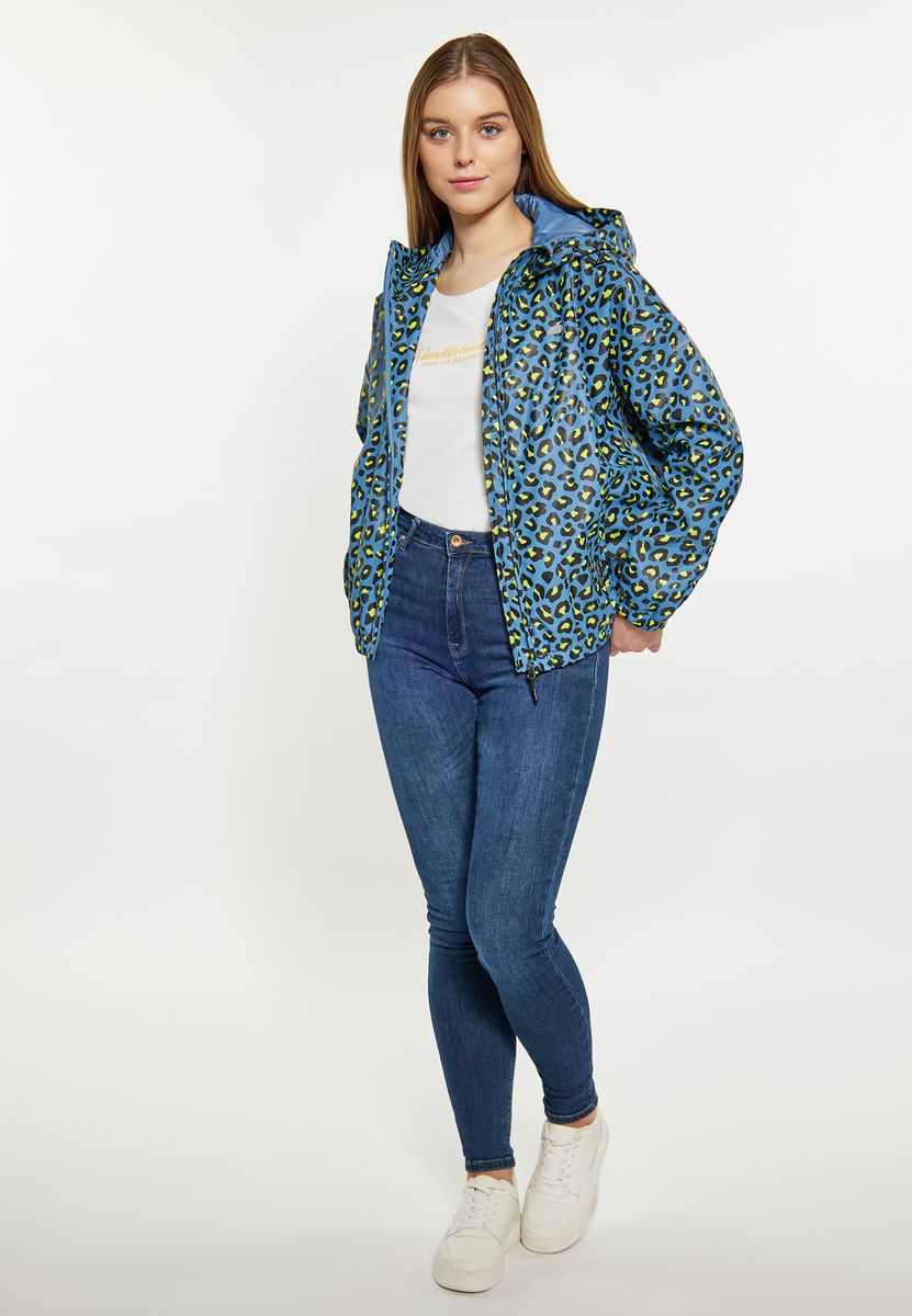 Kapuzen-Regenjacke mit Leopardenmuster