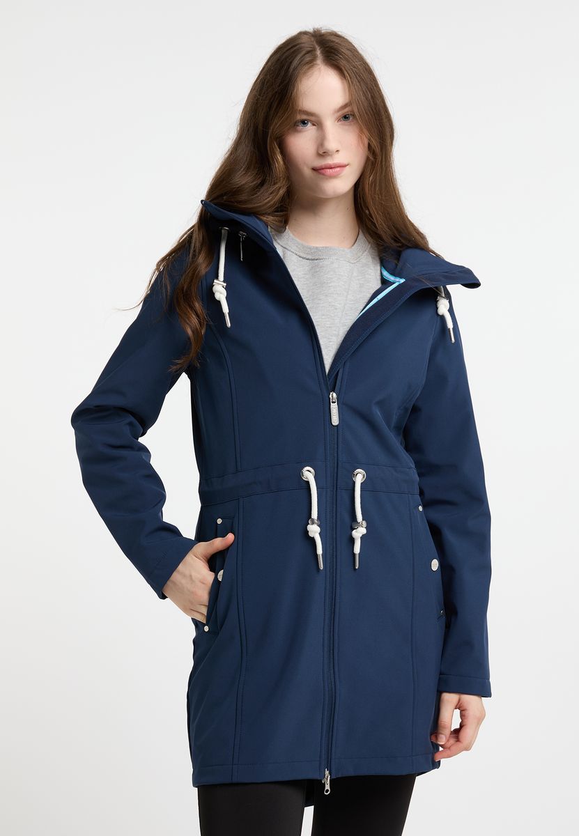 Sportlicher Softshell mit Kapuze und Kordelzug