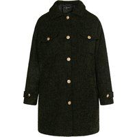 Elegante Struktur-Hemdjacke mit Goldknöpfen