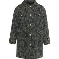 Elegante strukturierte Tweed-Hemdjacke