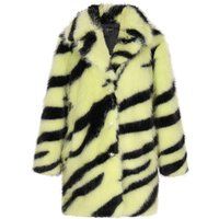 Auffälliger Kunstpelzmantel im Zebra-Look