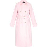 Zweireihiger langer Trenchcoat mit Gürtel