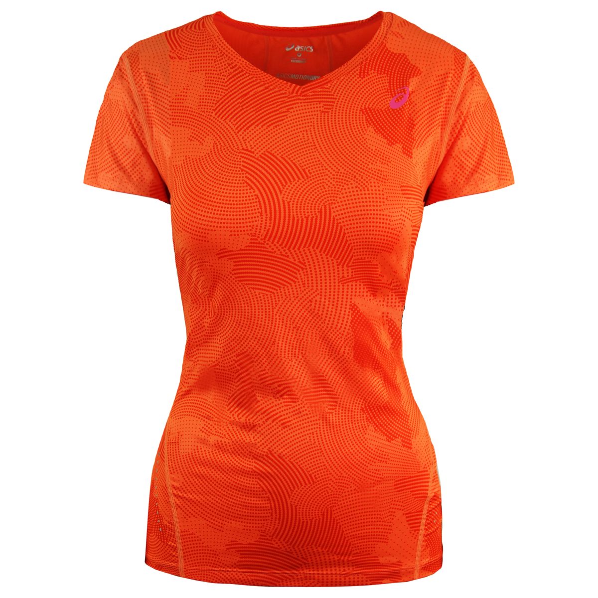 Gemustertes V-Ausschnitt Performance-Laufshirt