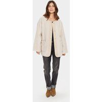 Oversized Sherpa-Jacke mit Besatz