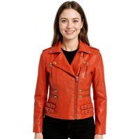Zweireihige Bikerjacke aus Nappaleder