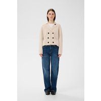 Kurze doppelreihige Strickjacke