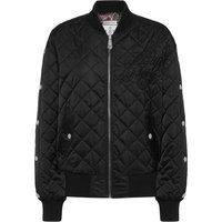 Gesteppte Satin-Bomberjacke in Oversize