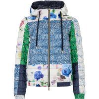 Gesteppte Patchwork-Daunenjacke mit Kapuze