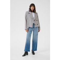 Kurze doppelreihige Boxy-Jacke