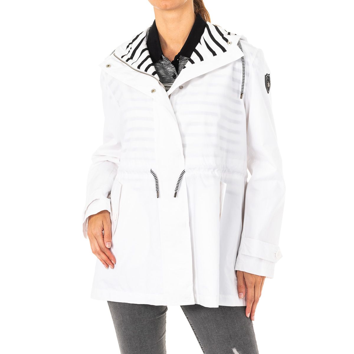 Baumwolljacke mit Kapuze und Kordelzug