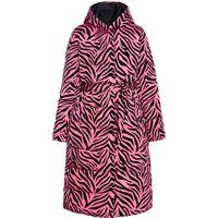 Langer Steppmantel mit Zebra-Muster