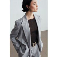 Zweireihiger Crepe-Blazer in taillierter Optik