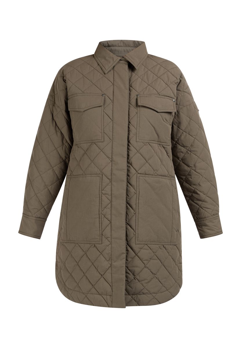 Gesteppte Baumwoll-Hemdjacke mit Taschen