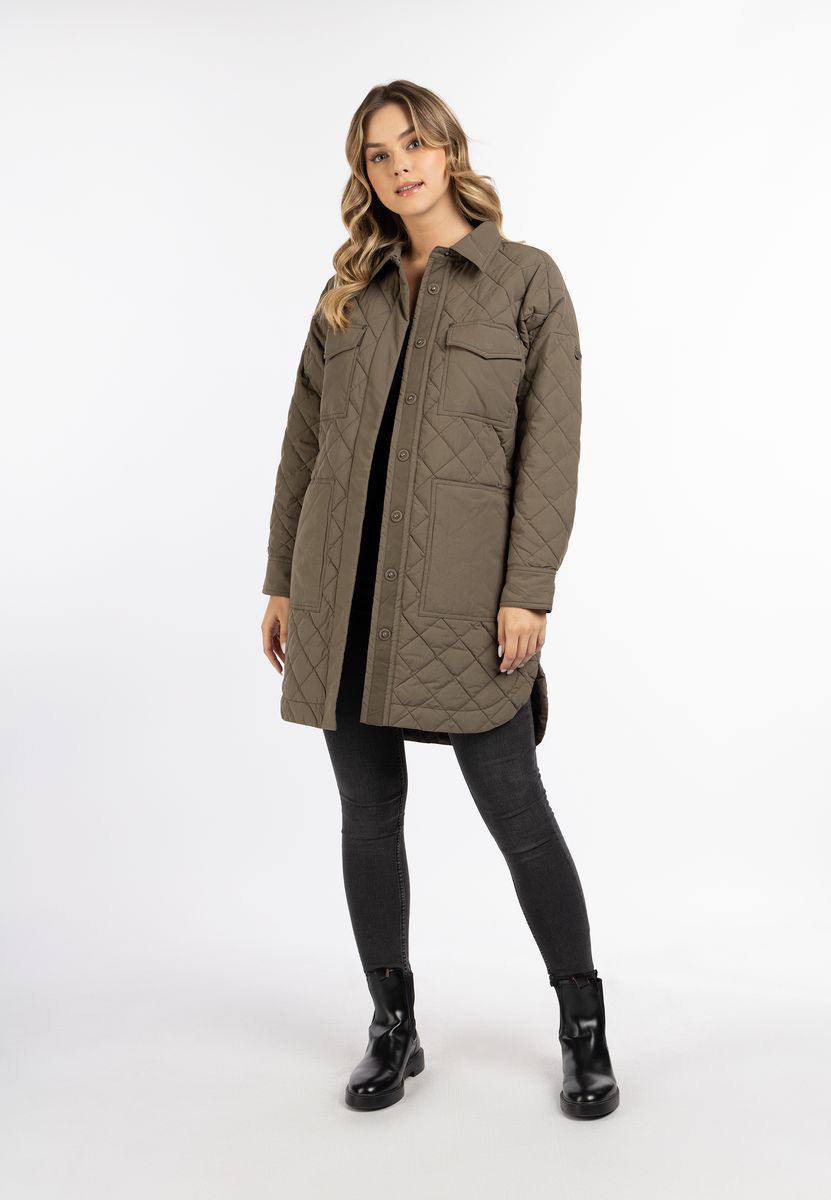 Gesteppte Baumwoll-Hemdjacke mit Taschen